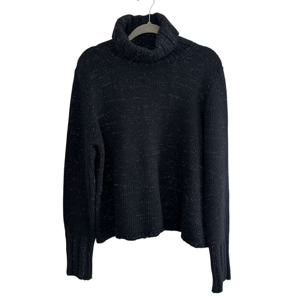 Vintage Gap Lambswool Angora Turtleneck Sweater Black Silver Women’s Size XXL